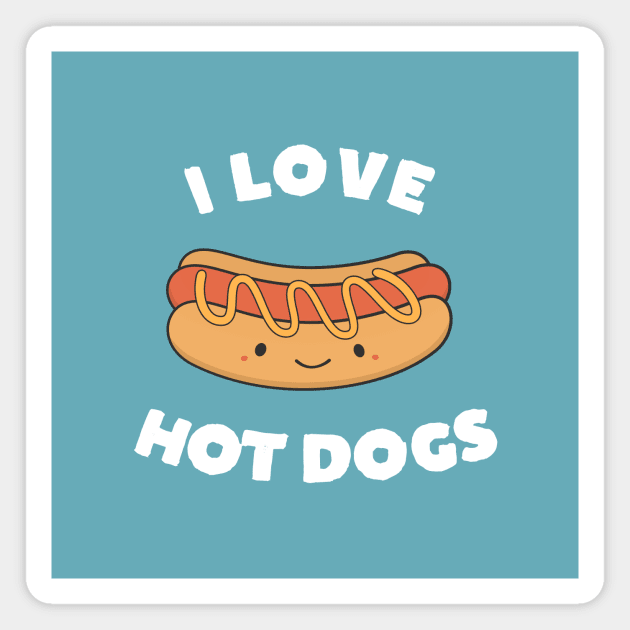 Cute Kawaii I Love Hot Dog T-Shirt Magnet by happinessinatee
